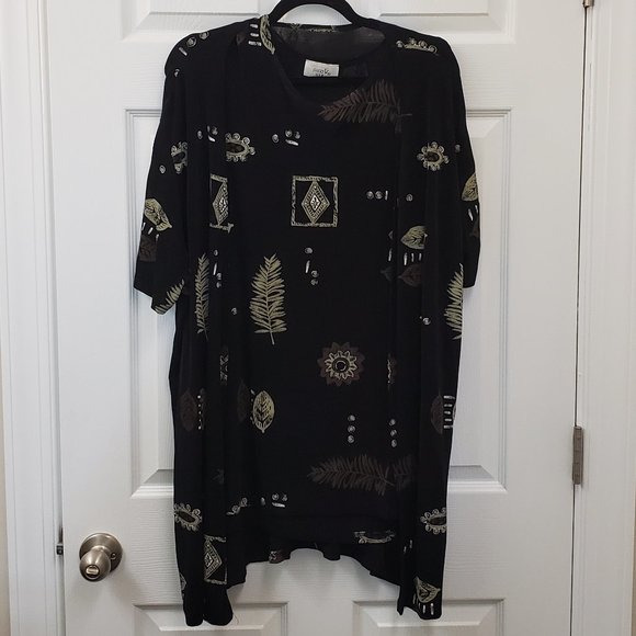 2PC Set, Open Drape Cardigan and Shell Set, Slinky, Soft, Caridgan and Blouse 1X - Picture 1 of 1